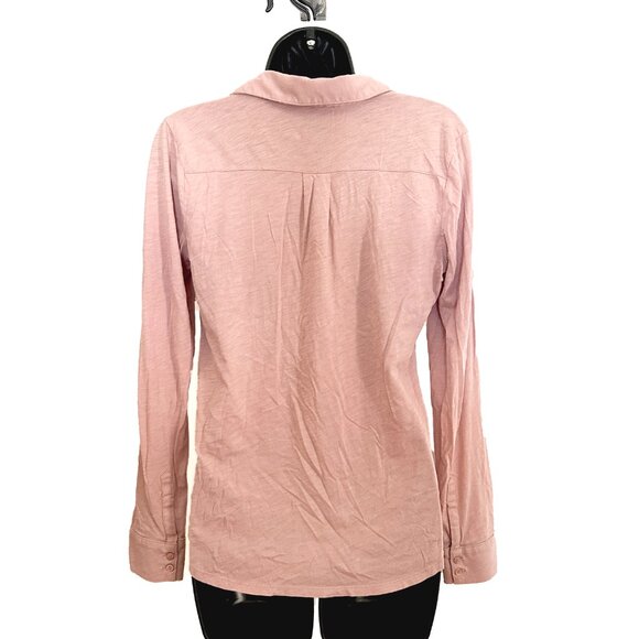 LOFT Women's Dusty Pink Long Sleeve Button Down Top - Size Small - Picture 3 of 4